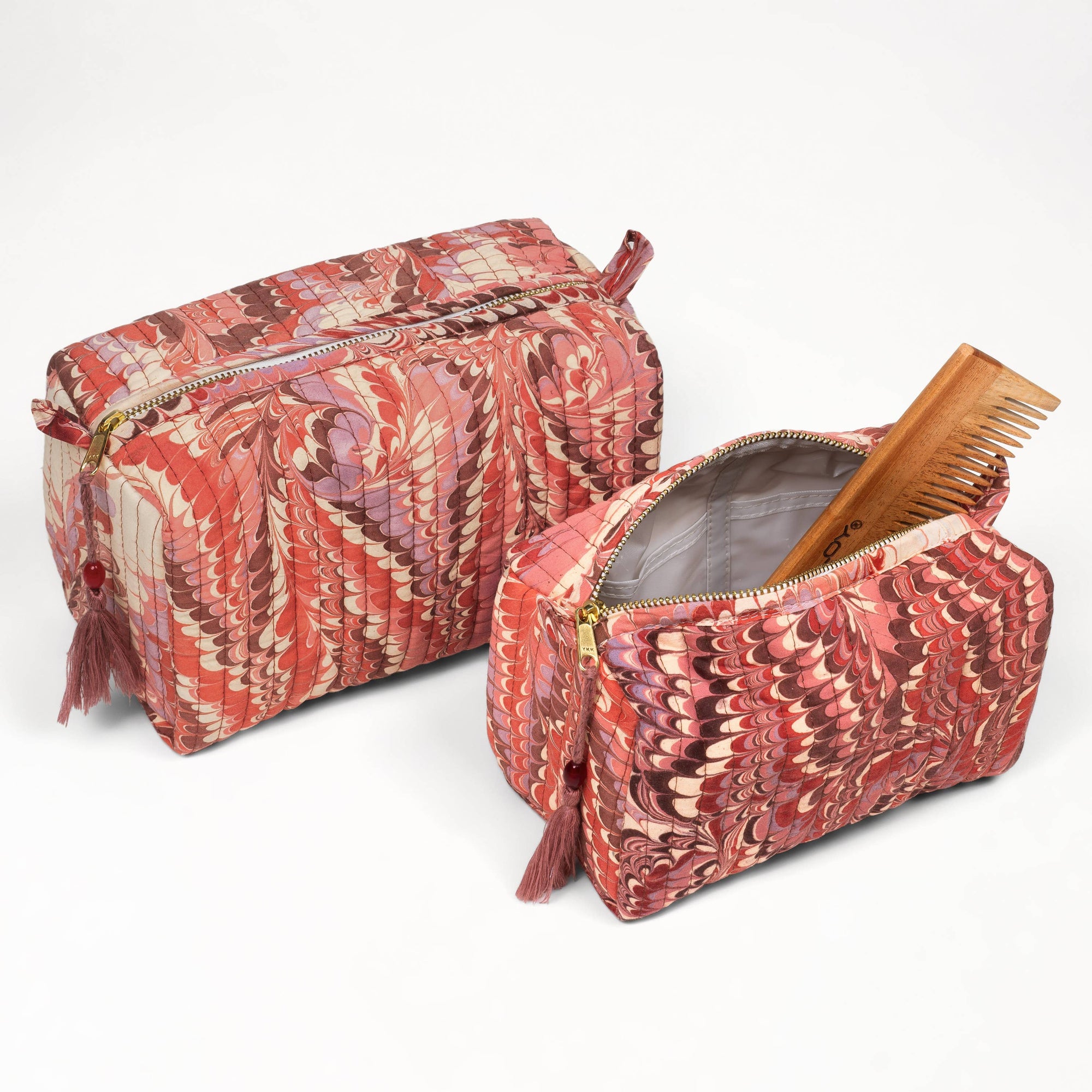 Florentine Pink Hand-Marbled Cosmetic Bag - RIDER