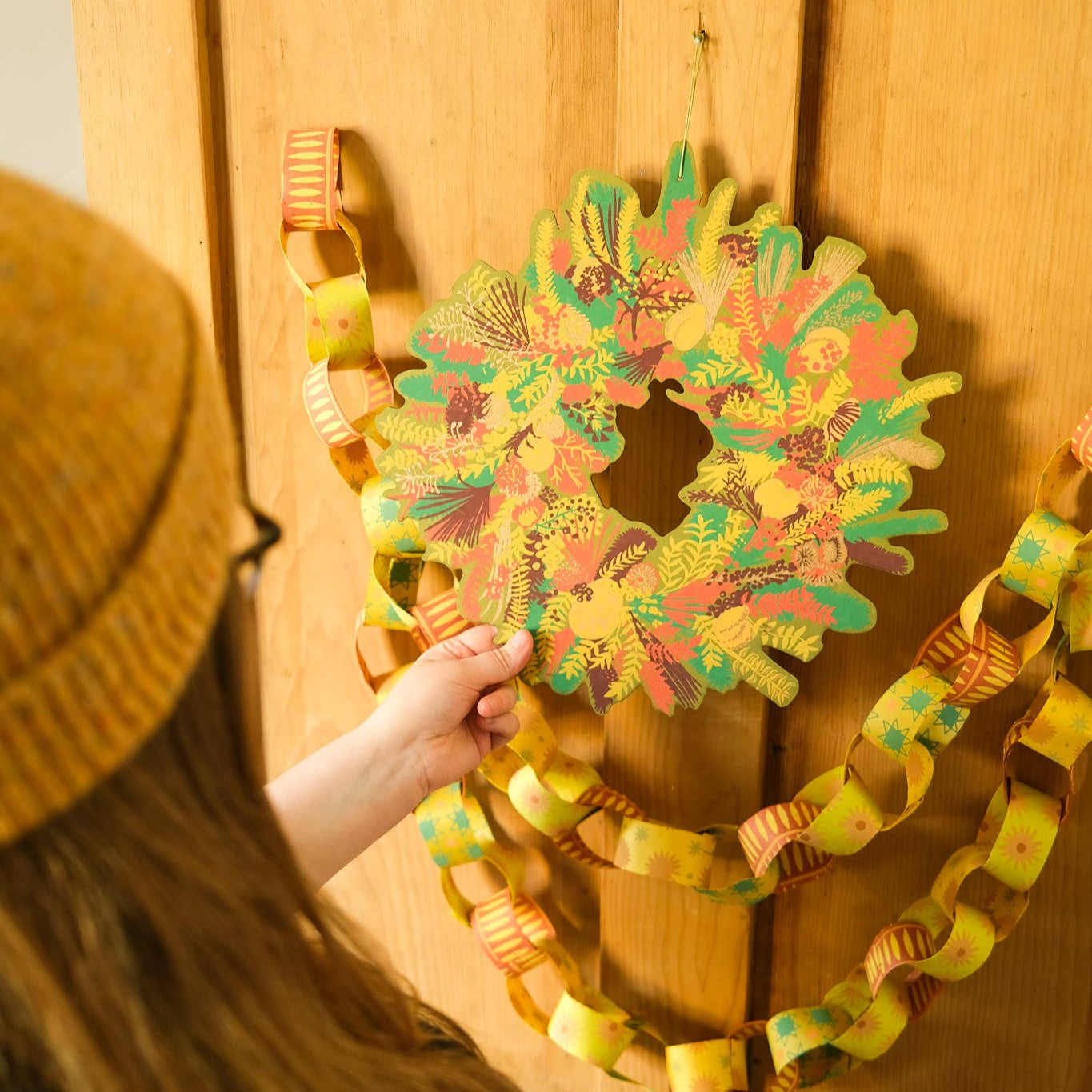 Winter Blooms Cotton Board Wreath