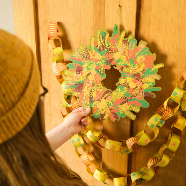 Winter Blooms Cotton Board Wreath