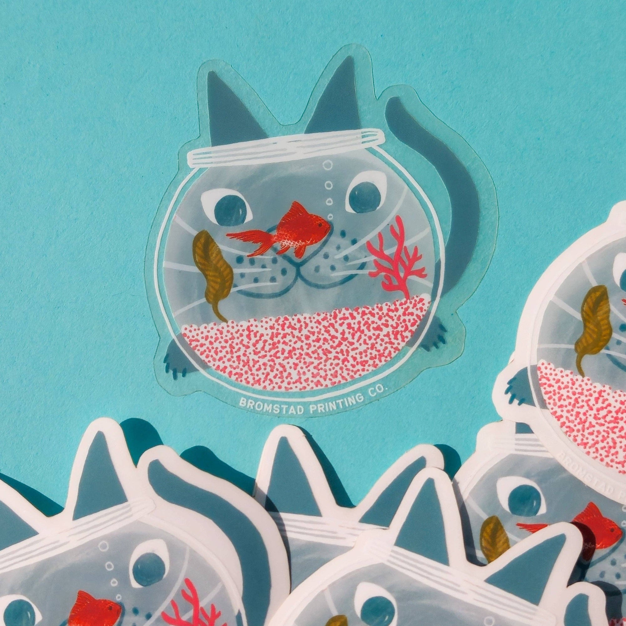 Fishbowl Cat Sticker