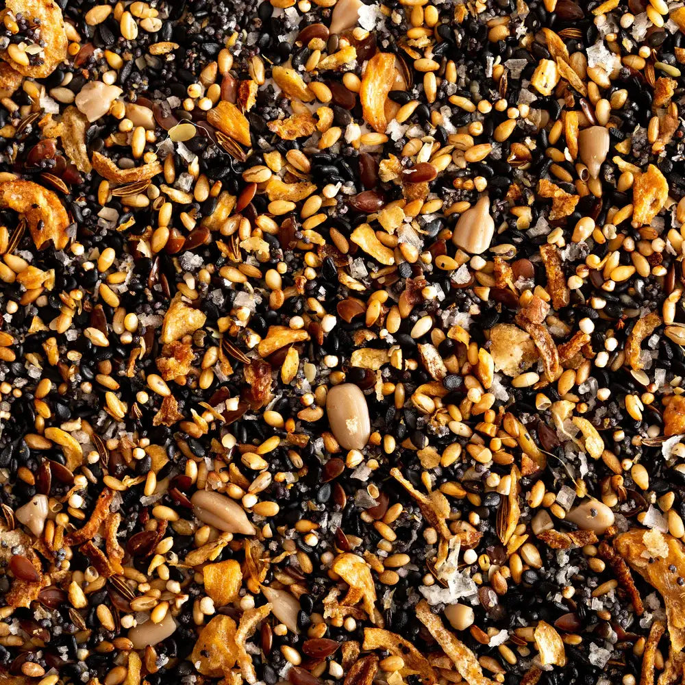 Close-up of a mixture of seeds and grains