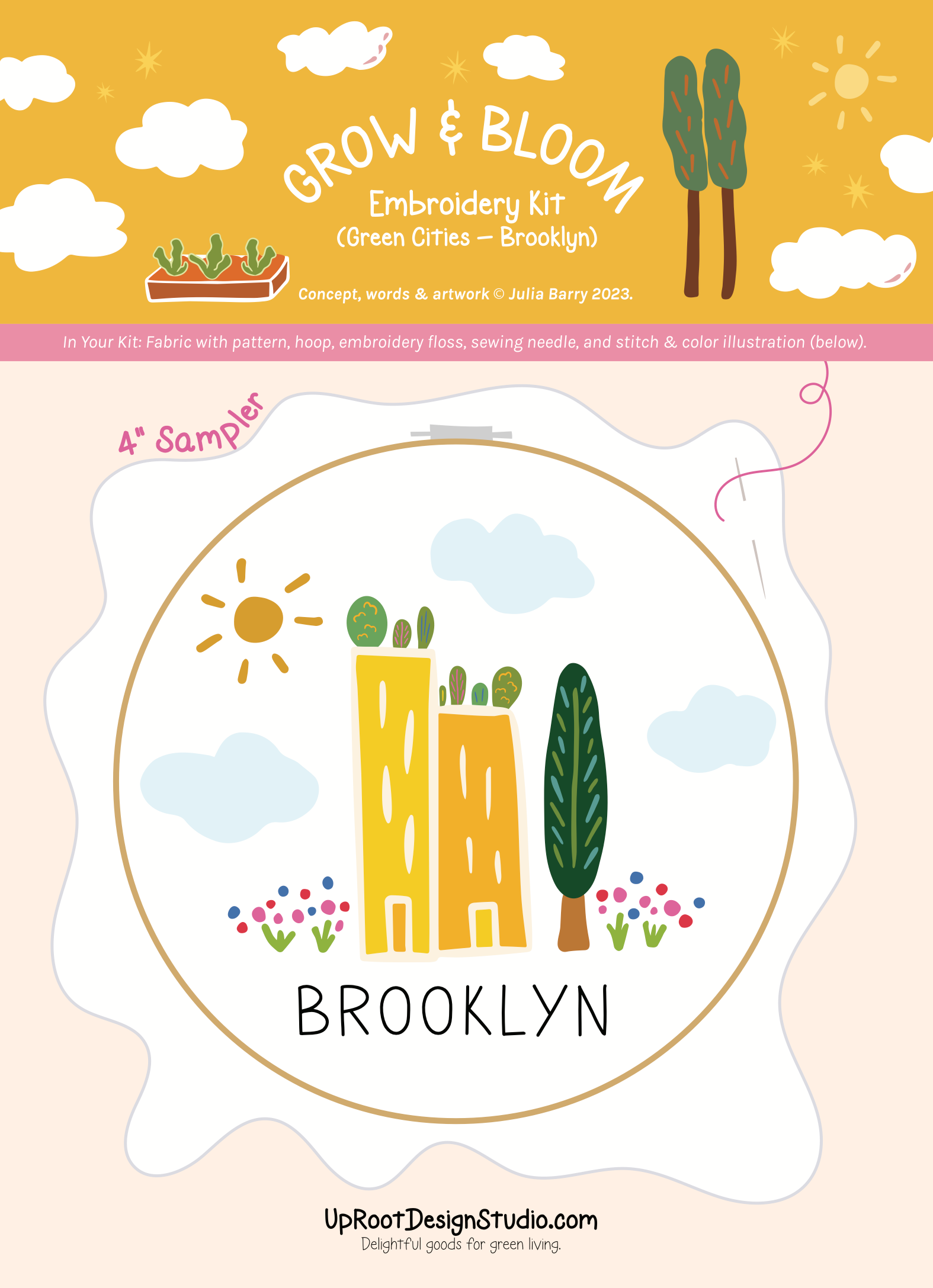 Brooklyn Green Cities Embroidery Kit