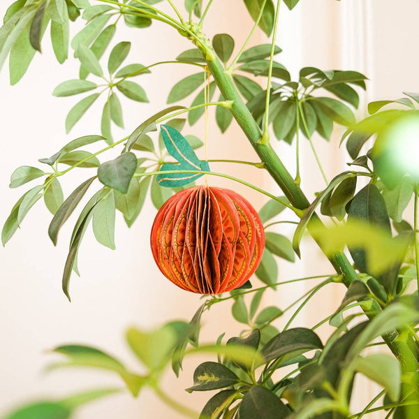 Orange Honeycomb Ornament