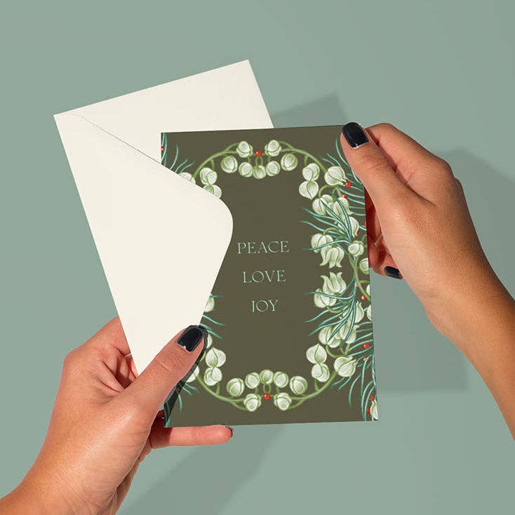 Peace, Love, Joy Greeting Card
