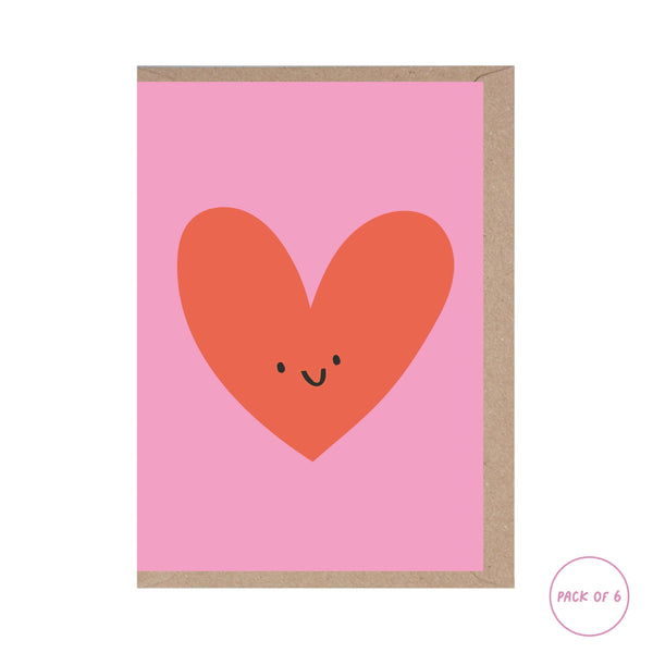 Mini Love Heart Greeting Cards - Pack of 6