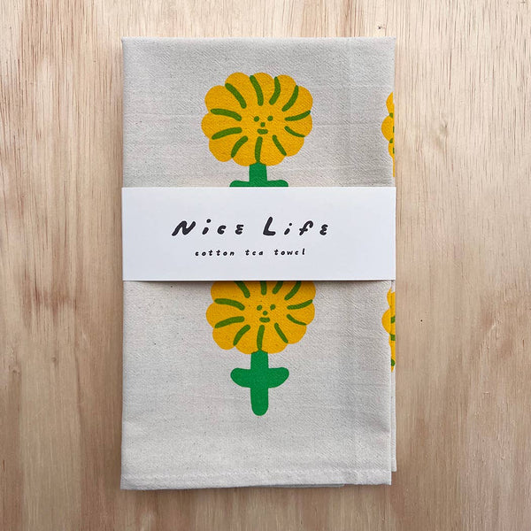 Happy Flower Tea Towel