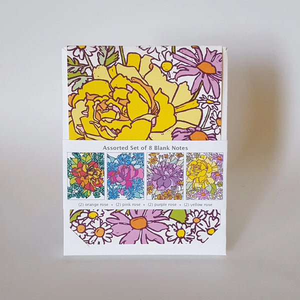 Botanical Rose Note Card Set