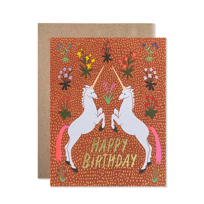 Happy Birthday Unicorns Greeting Card - RIDER