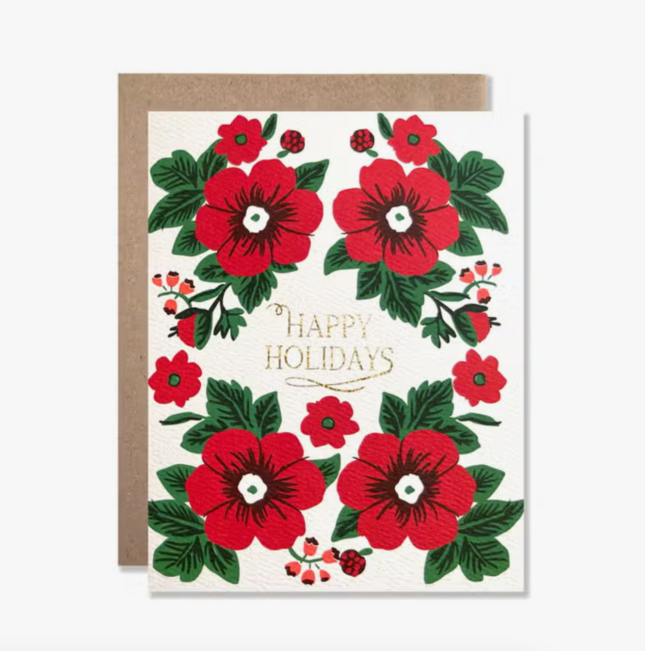 Happy Holidays Floral Greeting Card