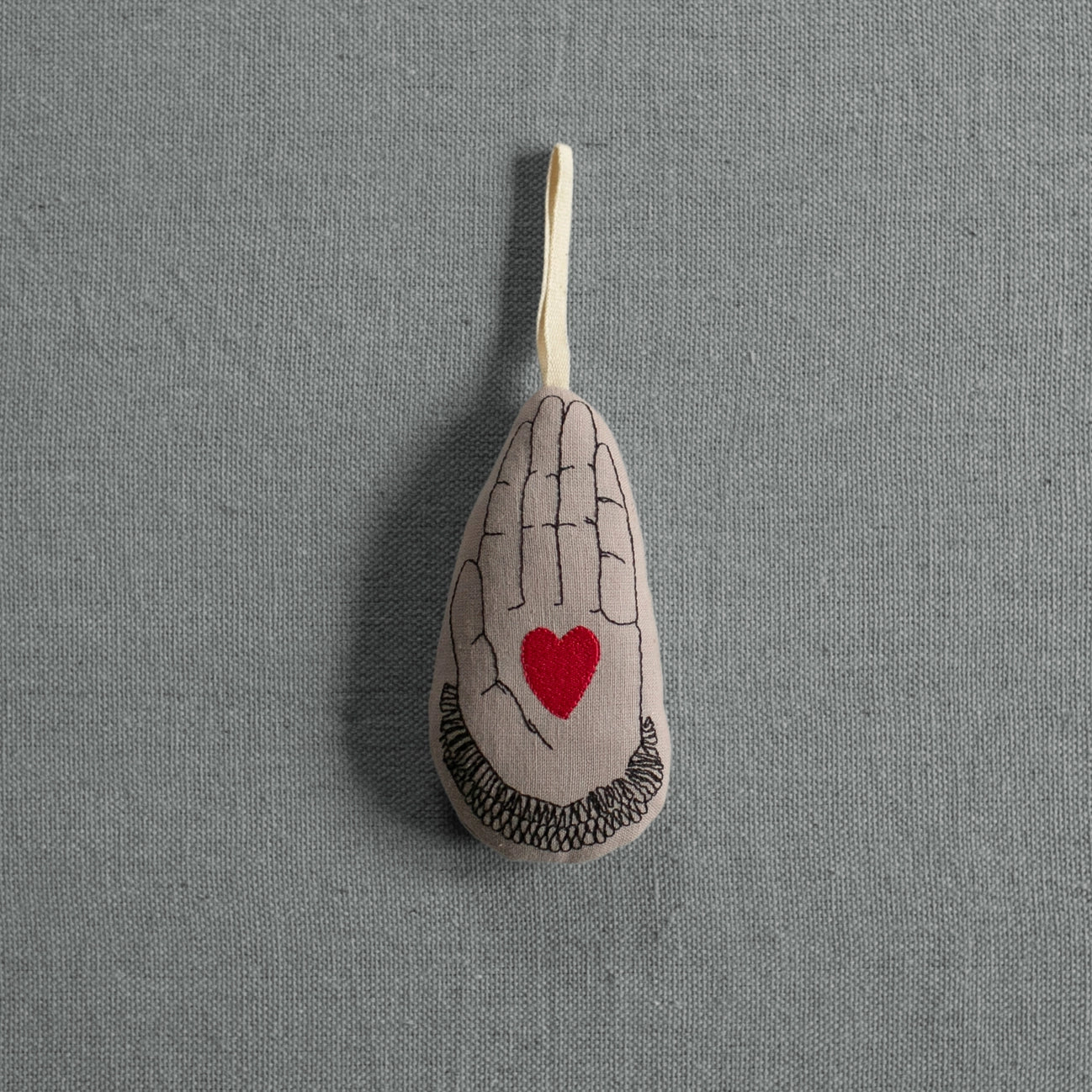 Heart in Hand Lavender Ornament