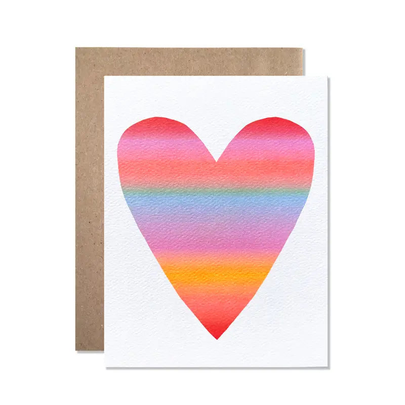 Neon Gradient Heart Greeting Card Set of 8