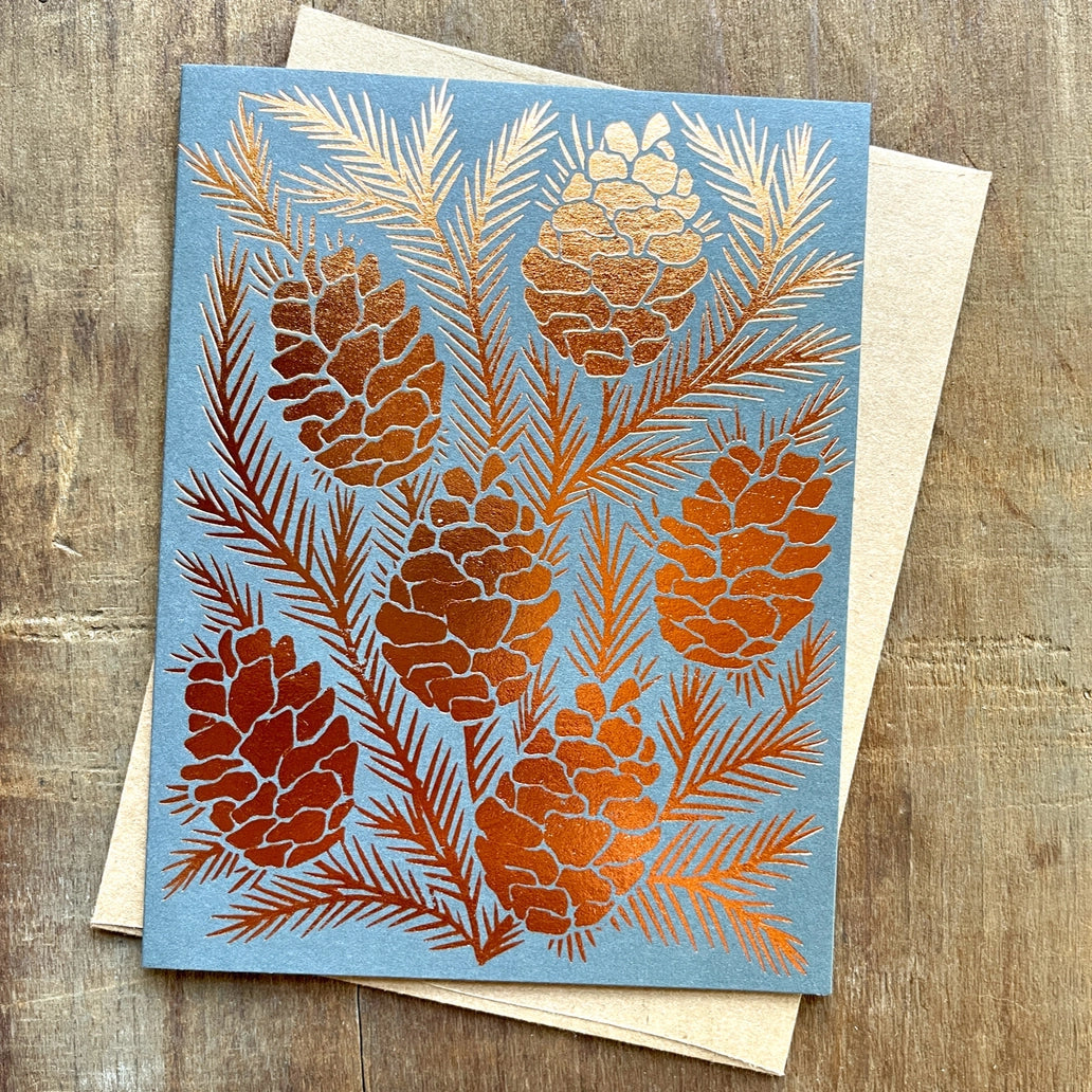 Pine Foil Stamped Notecard Set