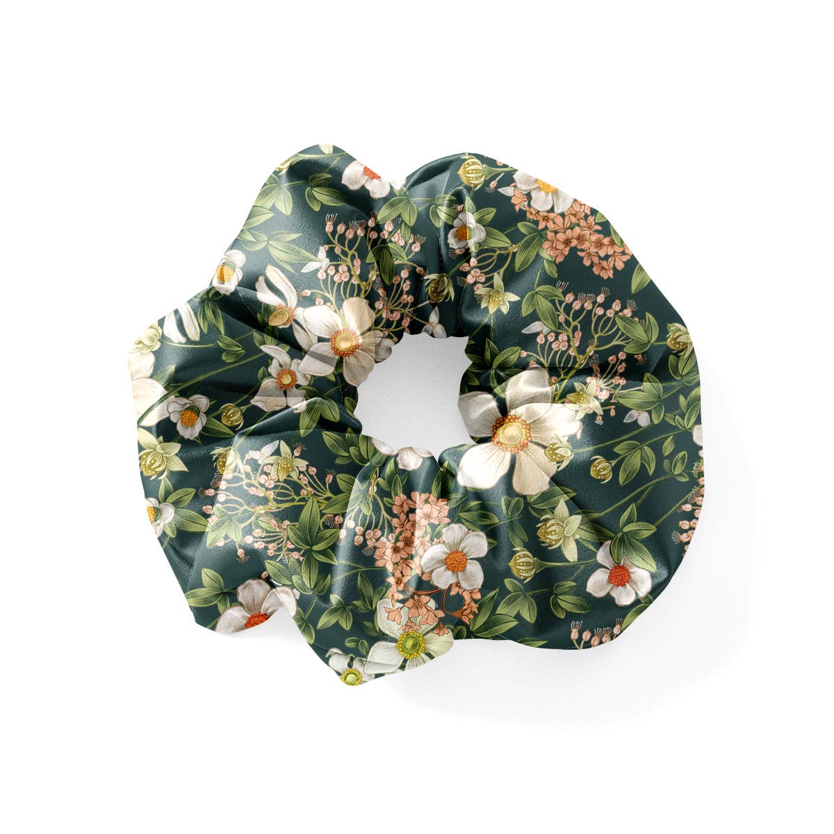 Lake Floral Silk Scrunchie