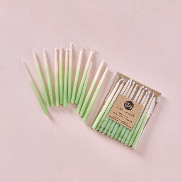 Mint Ombre Beeswax Birthday Candles