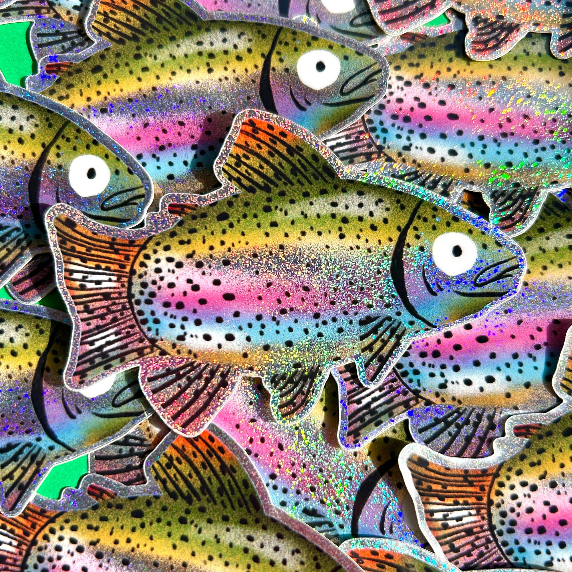 Rainbow Trout Sparkle Sticker - RIDER