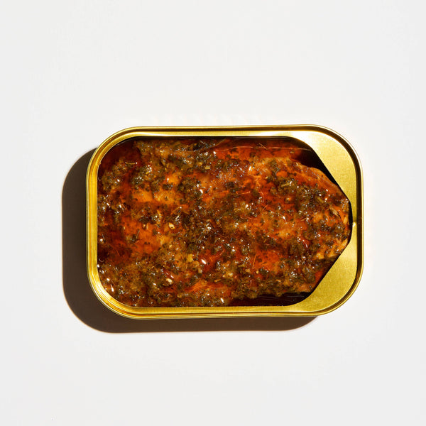 Smoked Rainbow Trout with Red Chimichurri