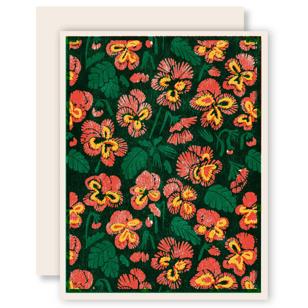 Red Pansies Greeting Card