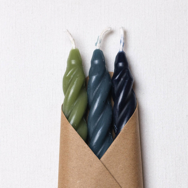 Dusk Beeswax Spiral Taper Trio