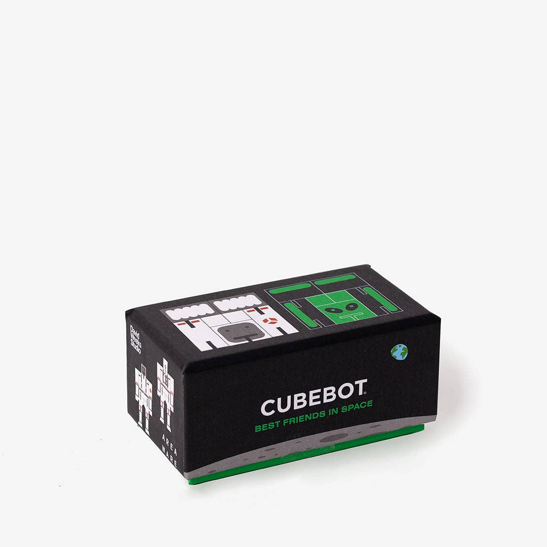 Cubebot packaging with robot graphics on a white background