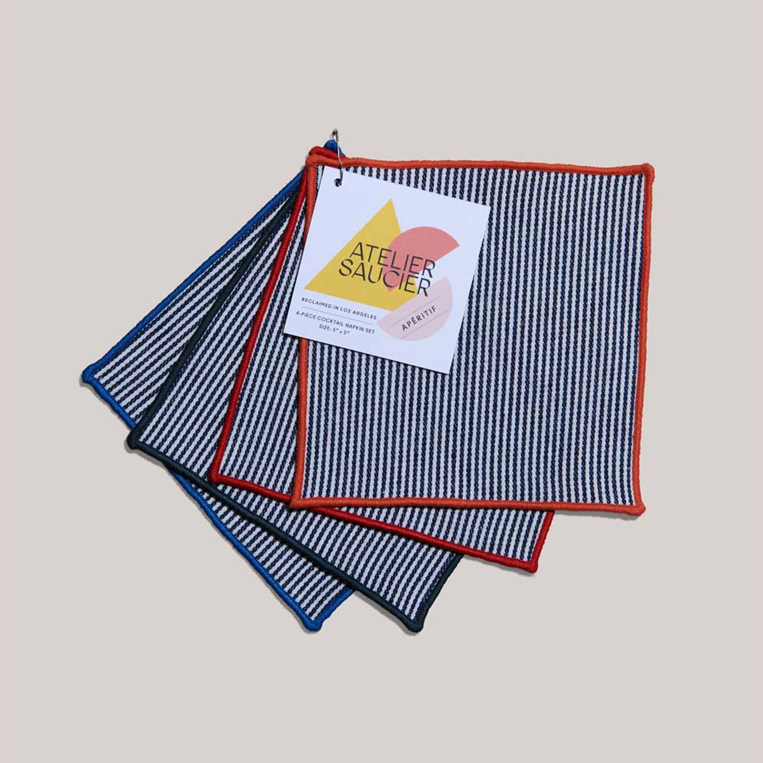 Americana Stripe Cocktail Napkin Set