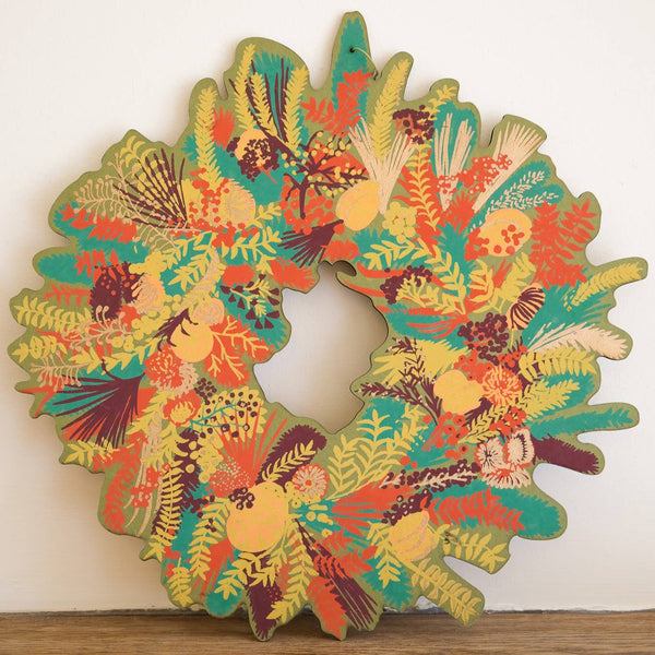 Winter Blooms Cotton Board Wreath