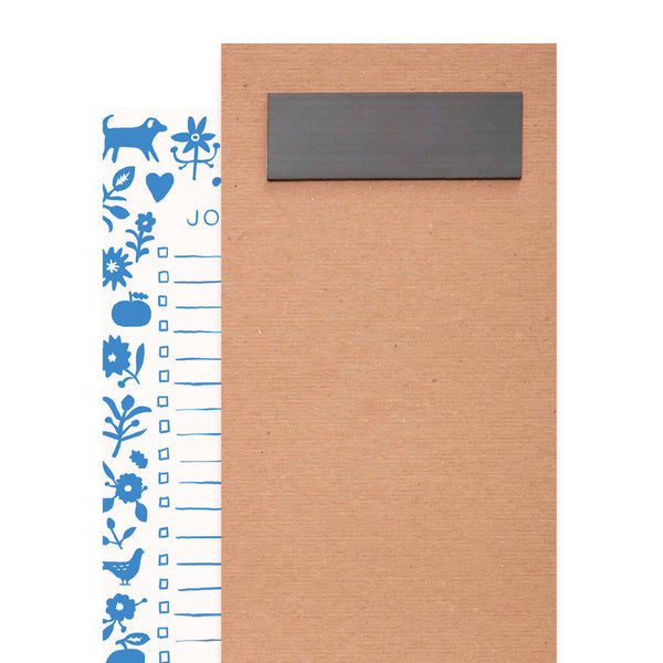 Blue Folk Magnet Notepad