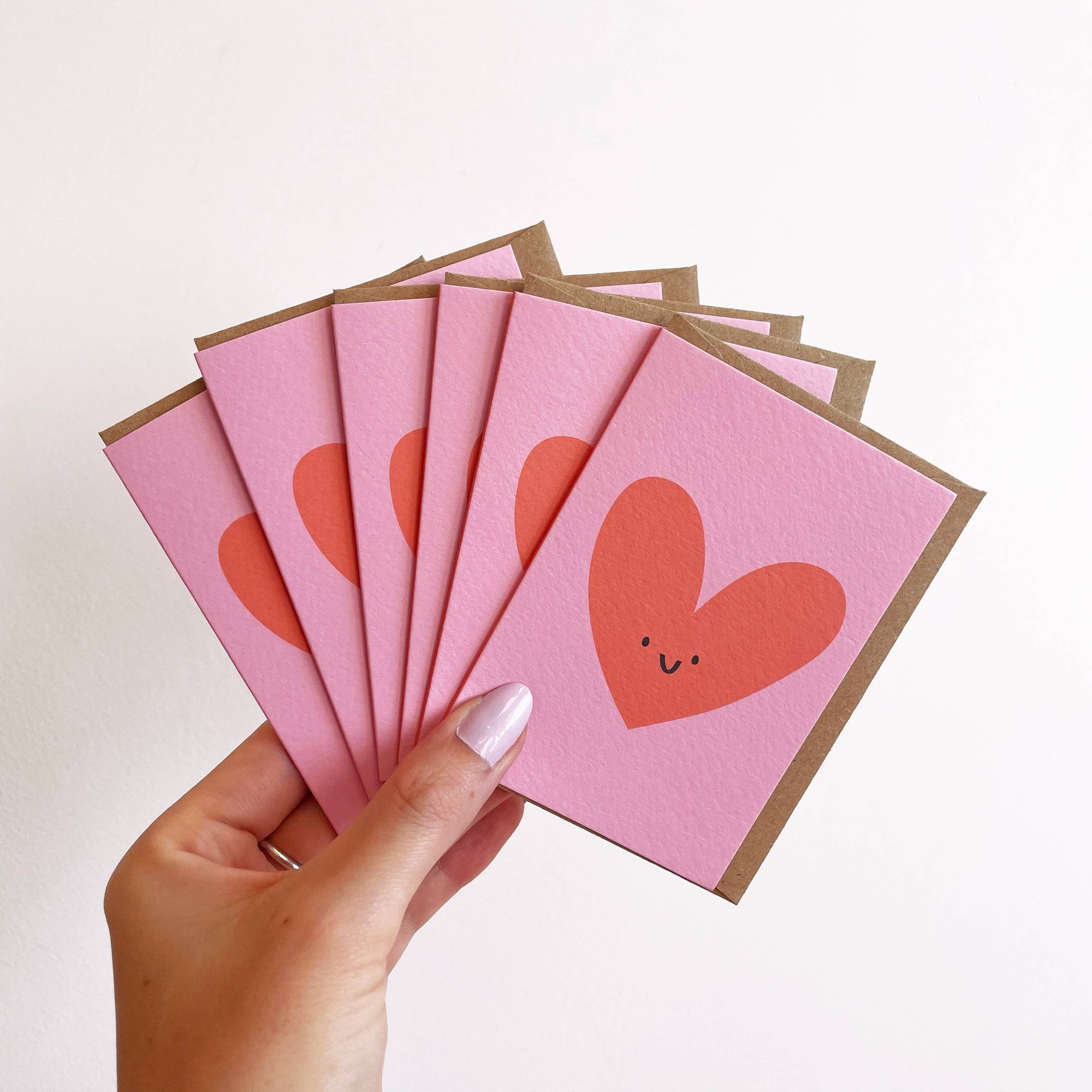 Mini Love Heart Greeting Cards - Pack of 6