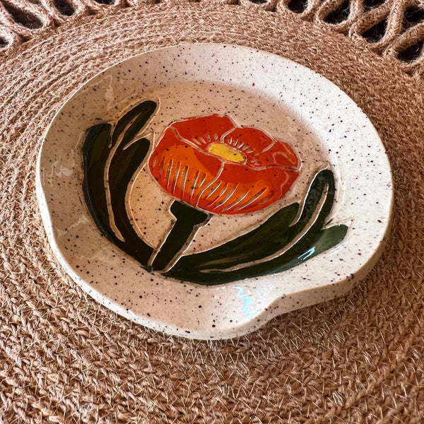 Desert Flower Ceramic Spoon Rest