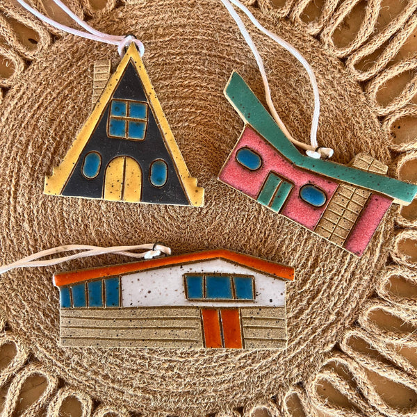 Mid Century House Ceramic Ornament