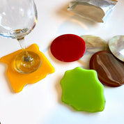 Glass Cheeseburger Coaster Set