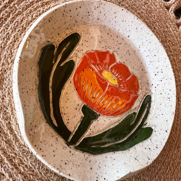 Desert Flower Ceramic Spoon Rest