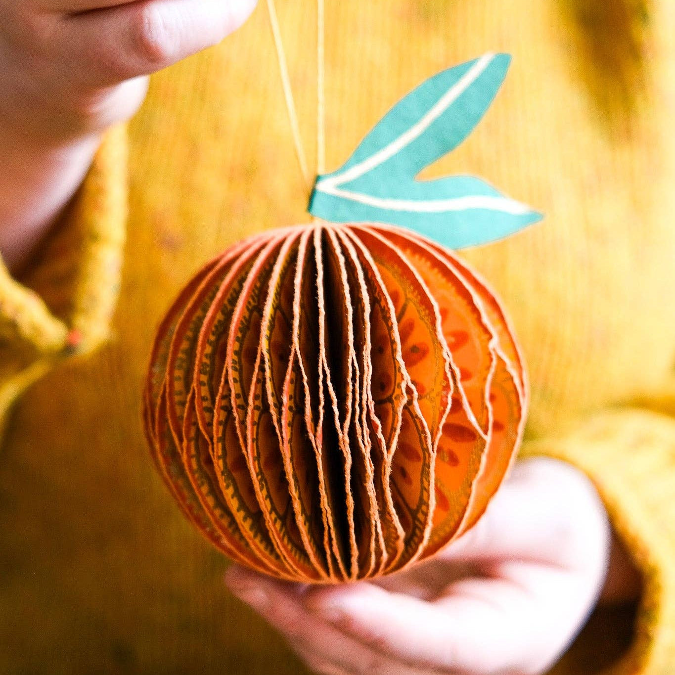 Orange Honeycomb Ornament