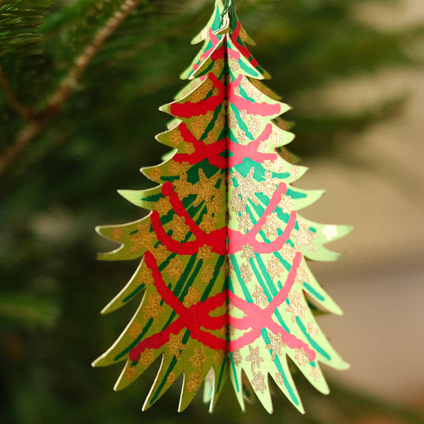Decorated Trees Paper Ornaments