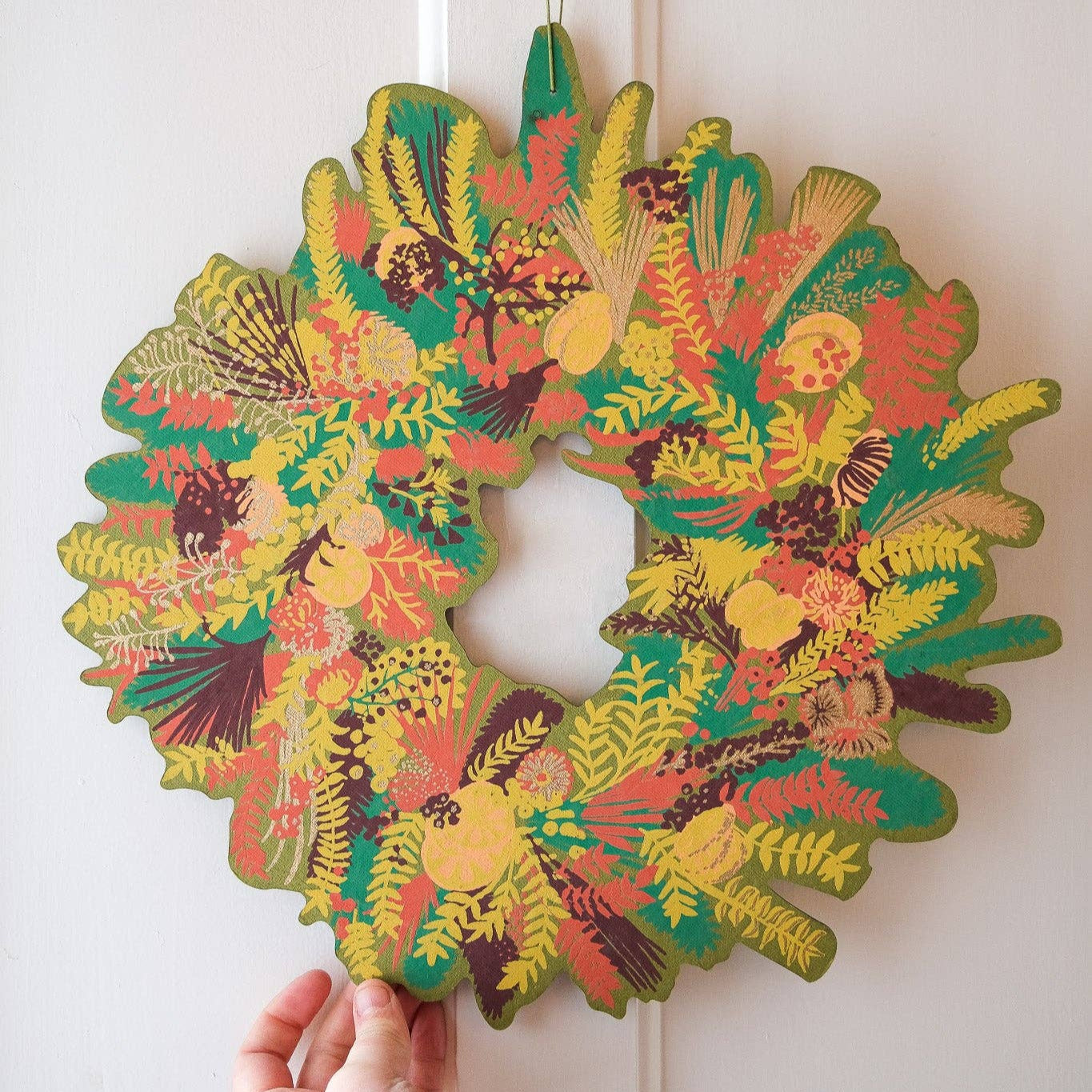 Winter Blooms Cotton Board Wreath