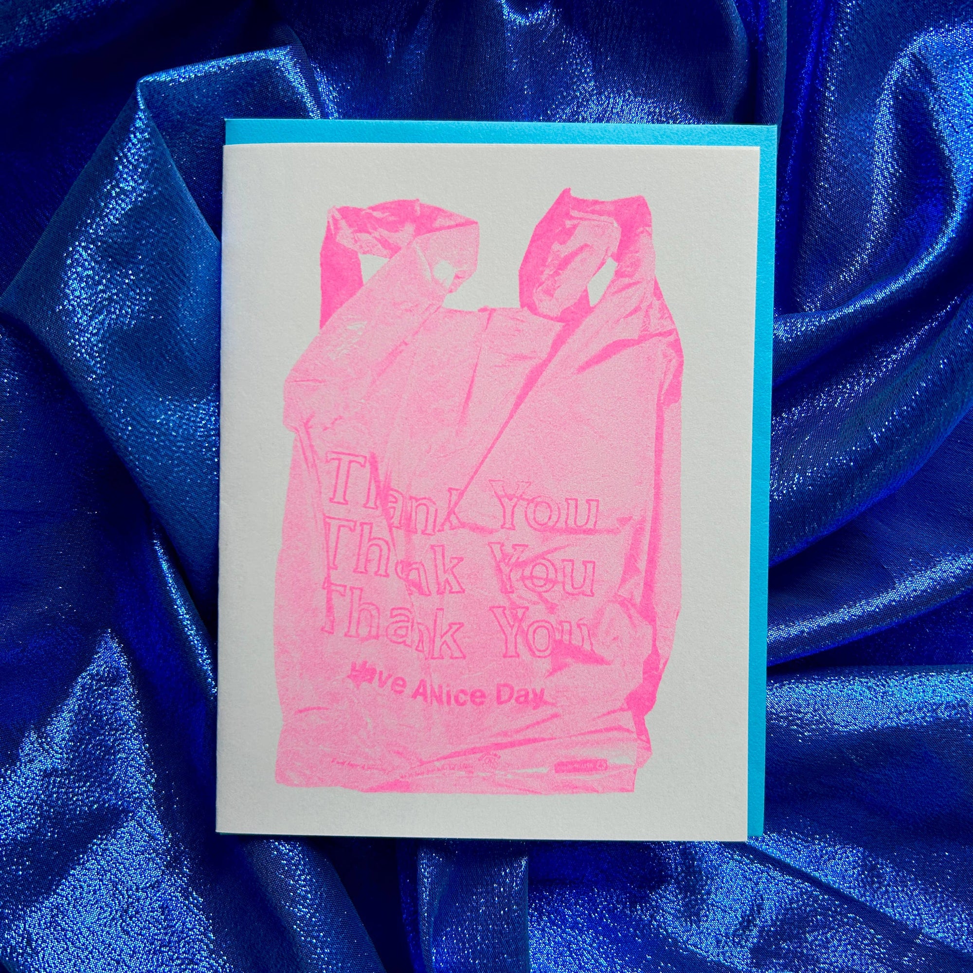 Pink Thank You Bag Greeting Card - RIDER