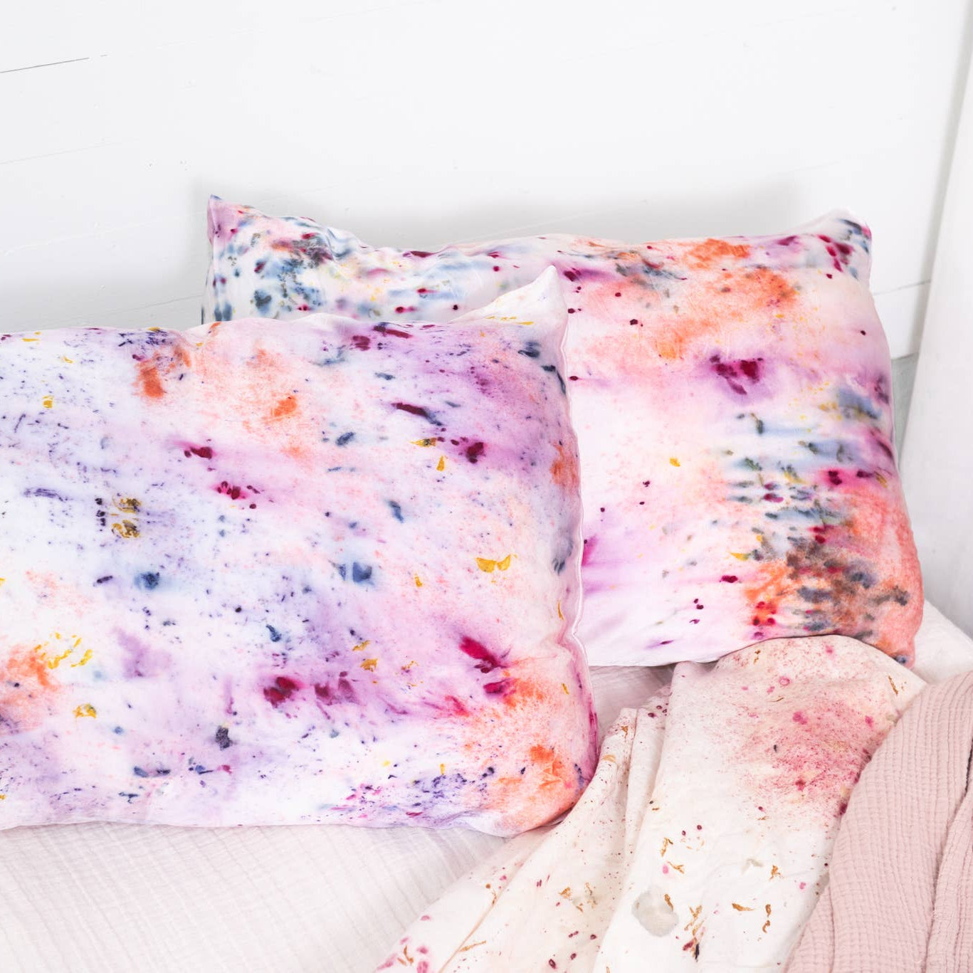 Abstract Botanically Dyed Silk Pillowcase