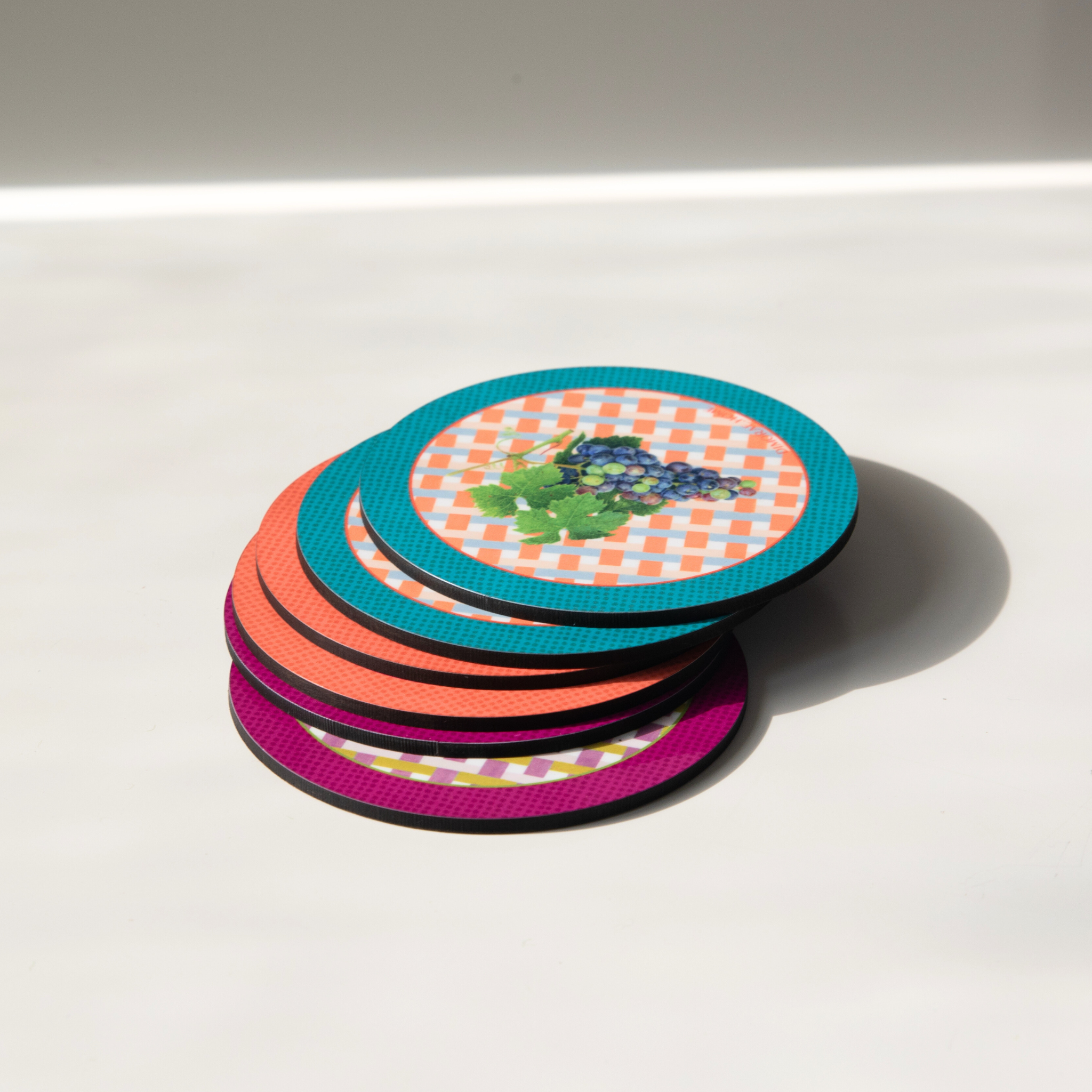 Dimorae Crisp Coaster Set featuring a sleek, modern design with a textured surface for stylish drink protection.
