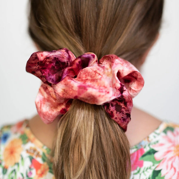 Pink Botanically Dyed Silk Scrunchie