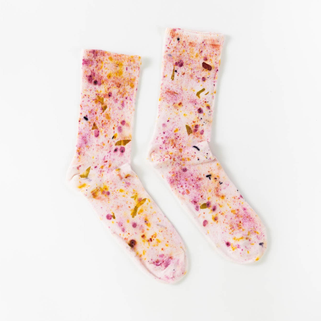 Pair of colorful socks on a white background