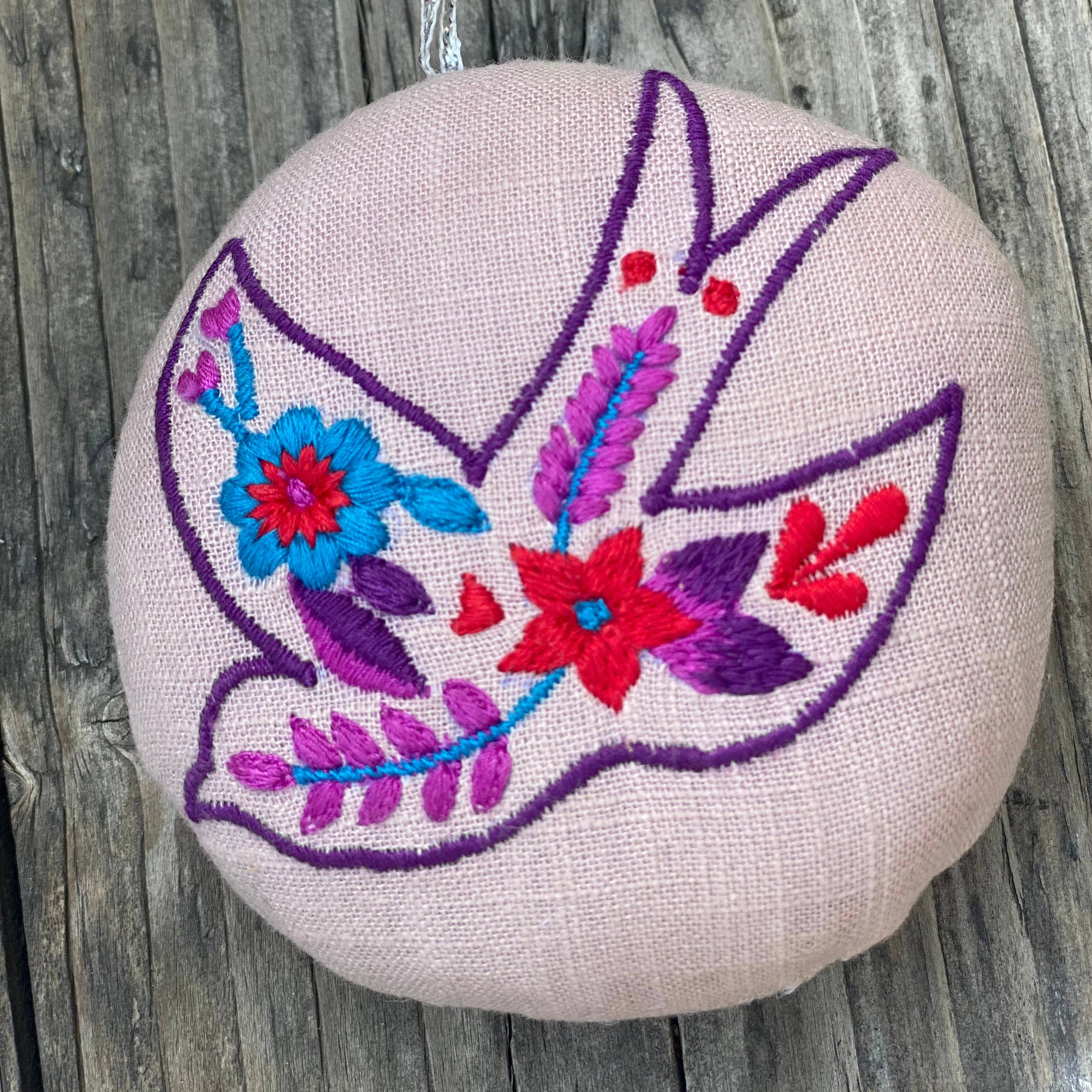 Joyful Bird Embroidered Ornament