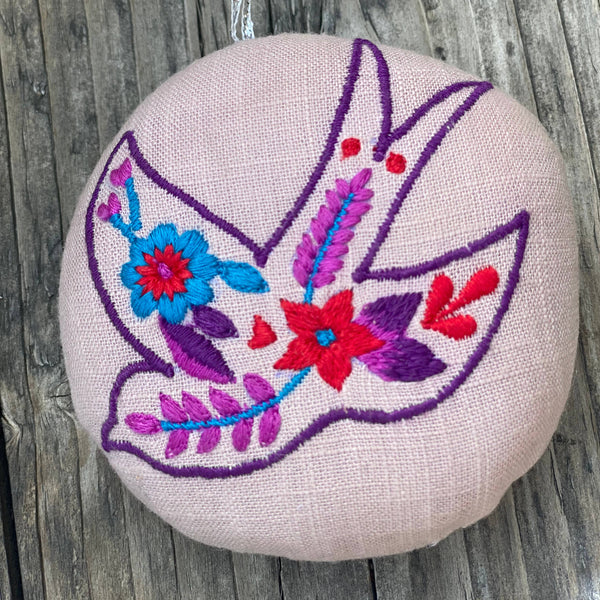 Joyful Bird Embroidered Ornament