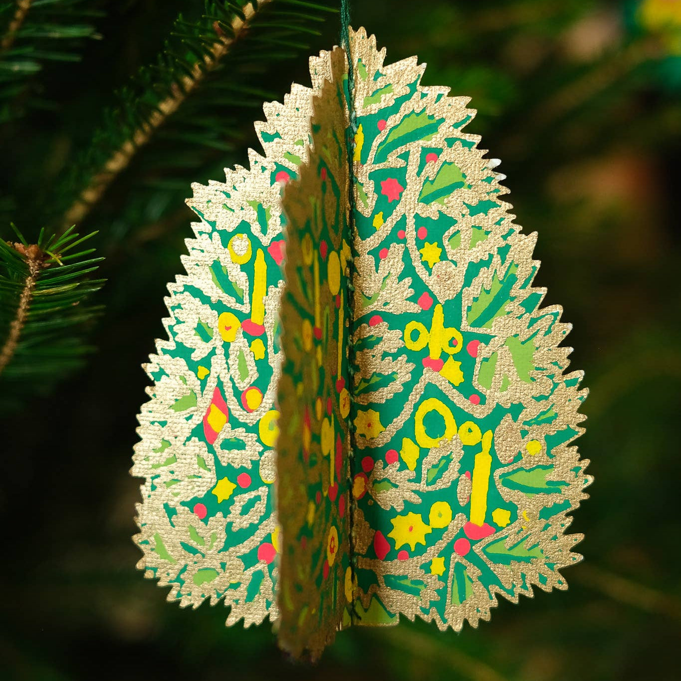 Decorated Trees Paper Ornaments