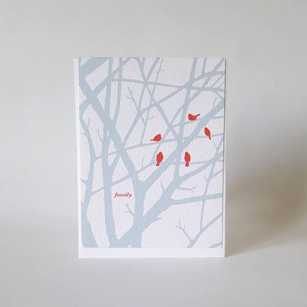 Family Birds Holiday Greeting Card