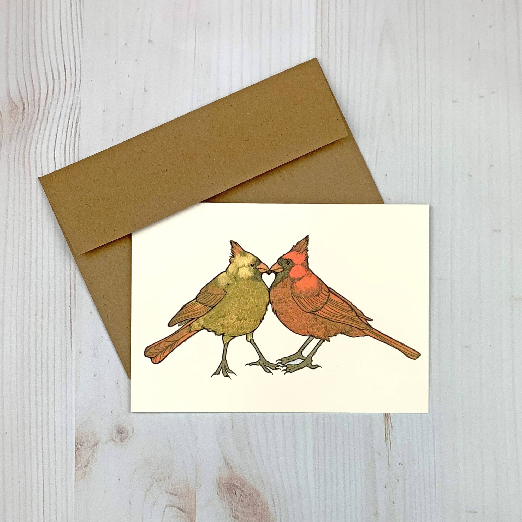 Cardinal Heart Greeting Card