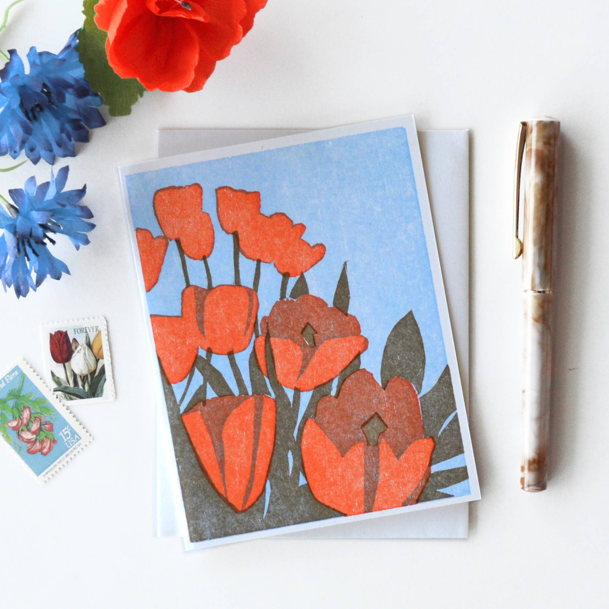 Tulip Letterpress Card Set of 6