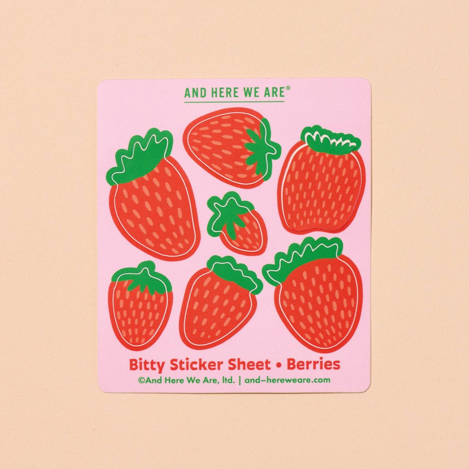 Strawberry Bitty Vinyl Sticker Sheet