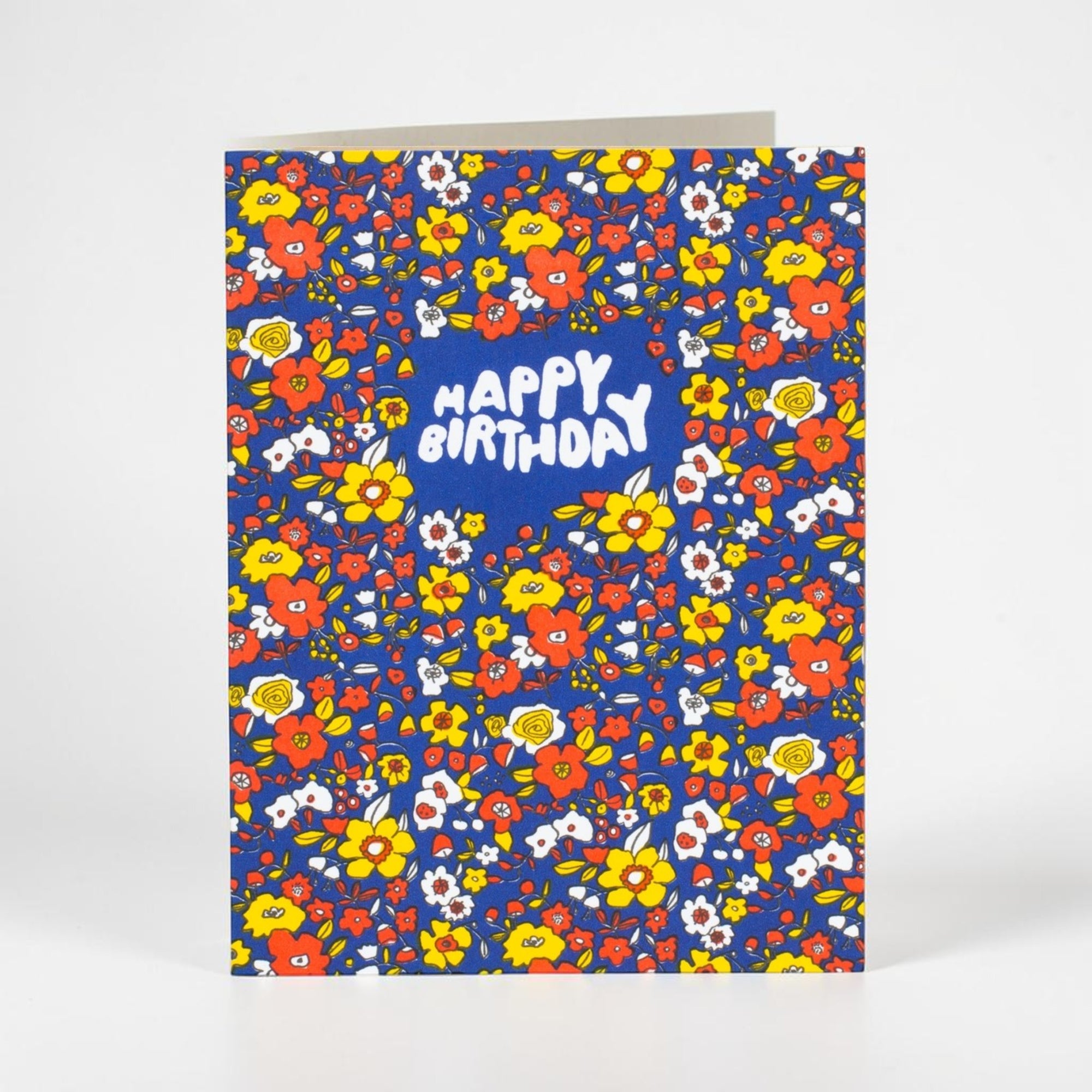Happy Birthday Calico Floral Greeting Card