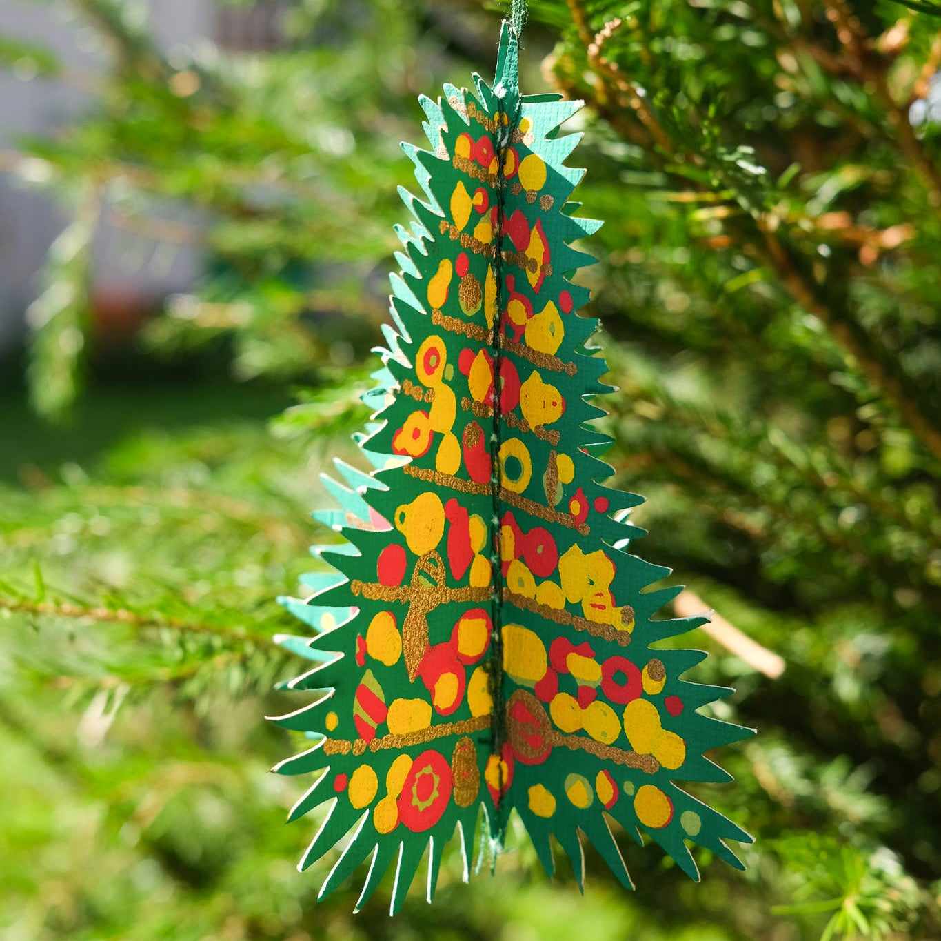 Decorated Trees Paper Ornaments