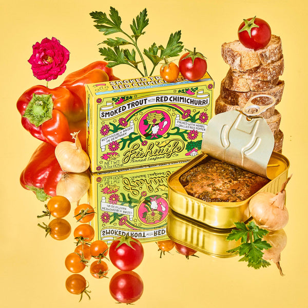 Smoked Rainbow Trout with Red Chimichurri