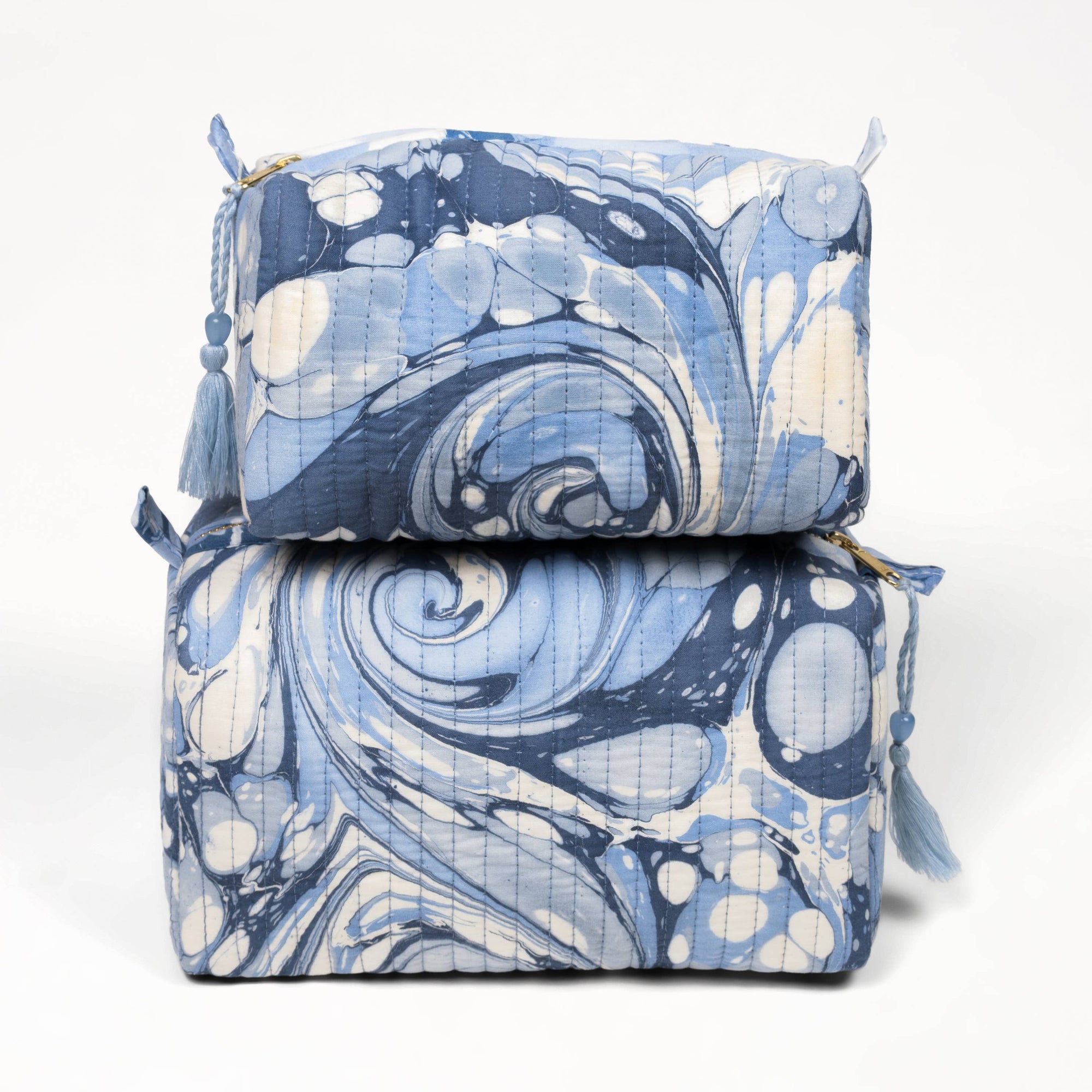 Ocean Wave Hand-Marbled Cosmetic Bag - RIDER